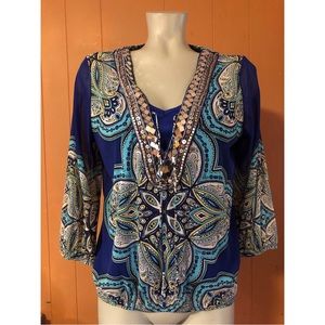 INC Mirrored Sheer Top & Matching Camisole PL Petite Large